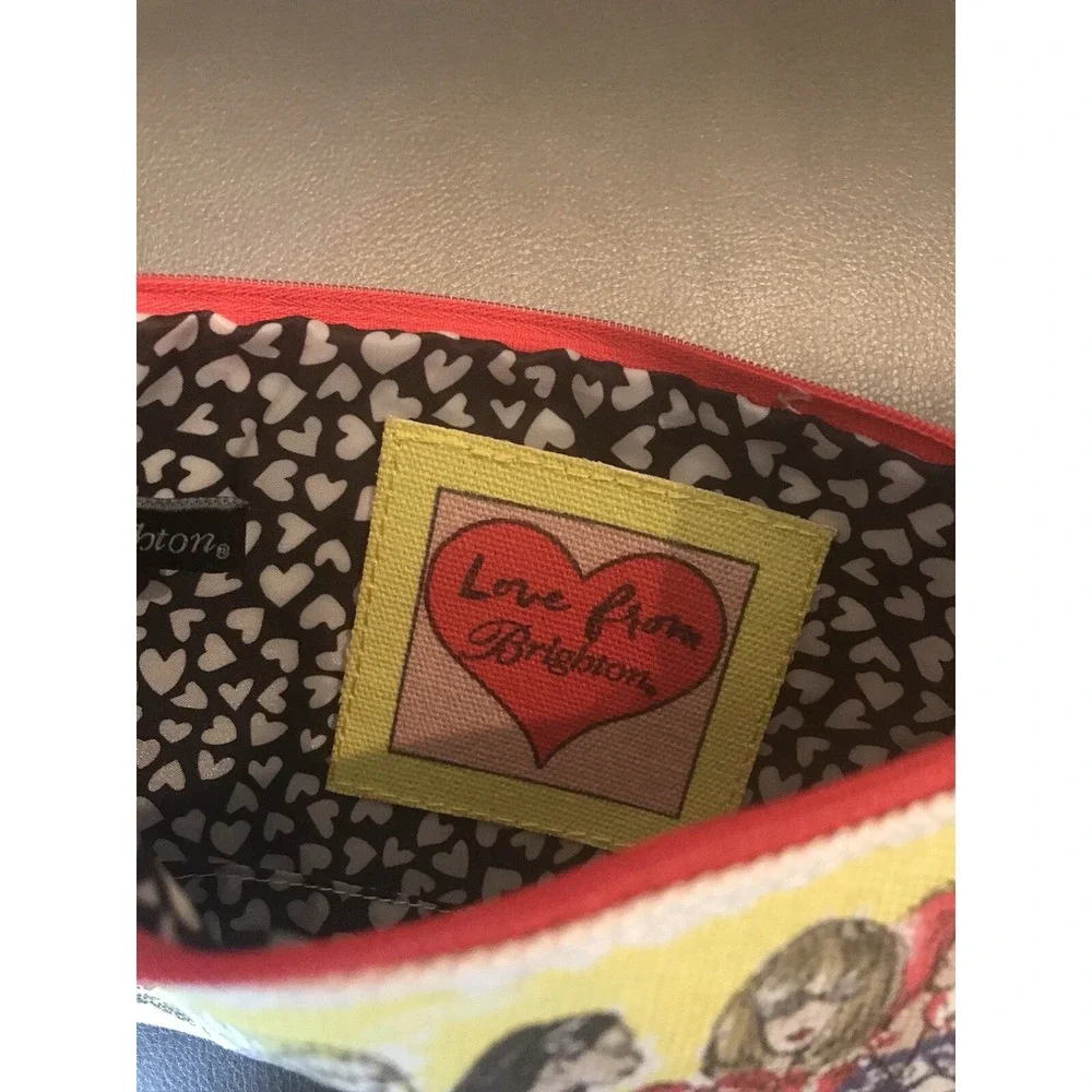 BRIGHTON Fashionista Canvas Zipper Pouch Makeup Jewelry Bag NEW